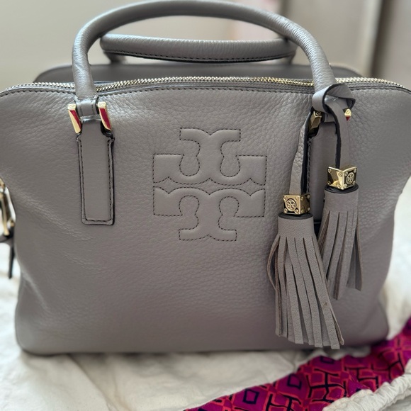 Tory Burch Triple Zip Leather Tassel Satchel - Picture 2 of 16